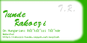 tunde rakoczi business card